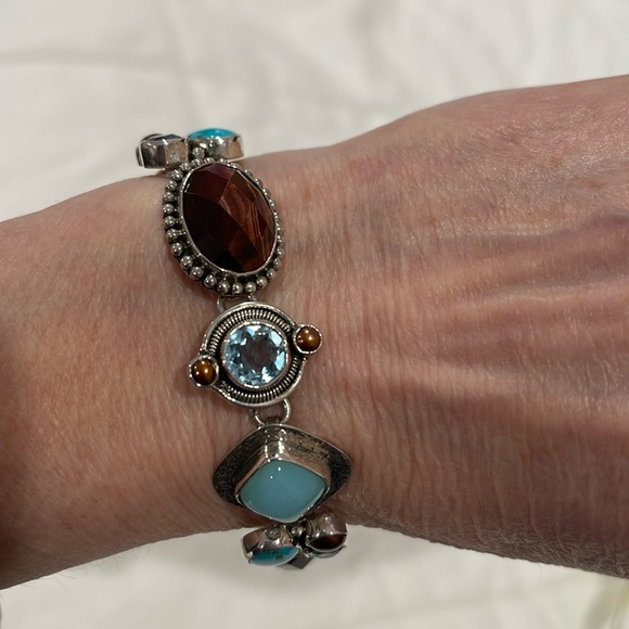 The Dreamer Sterling and Multi gemstone Bracelet - Picture 1 of 9